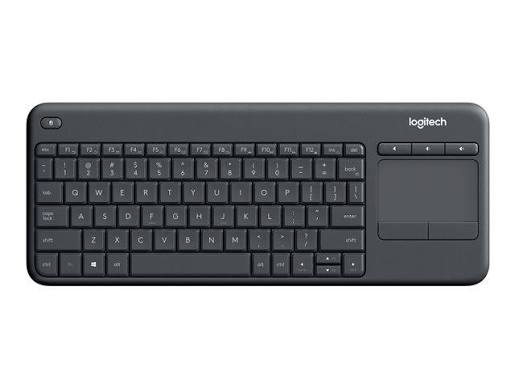 LOGITECH K400PLUS CORDLESS TOUCH KEYBOARD SPANISH BLACK USB